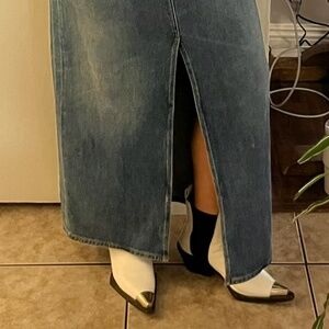 Helmut Lang White Pointed Chelsea Boots